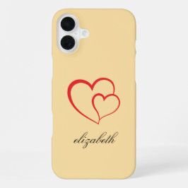 red heart shape colorful background personalized  iPhone 16 plusケース