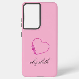 red heart shape colorful background personalized  samsung galaxy s21+ケース