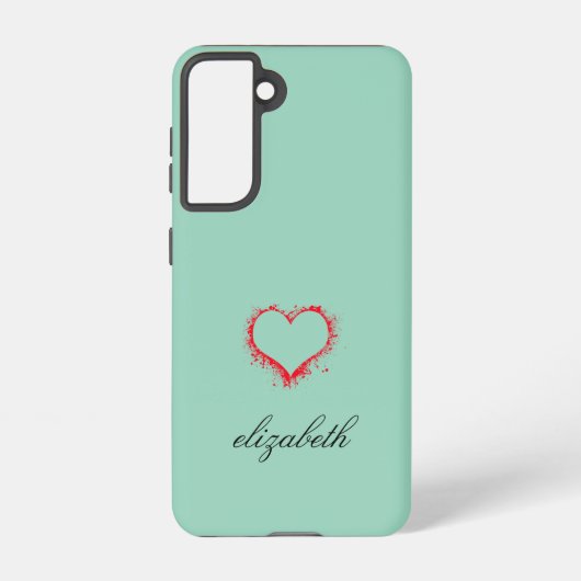 red heart shape colorful background personalized  samsung galaxyケース (裏面)