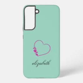 red heart shape colorful background personalized  samsung galaxy s22+ケース