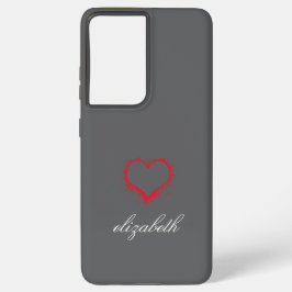 red heart shape colorful background personalized  samsung galaxy s21 ultraケース