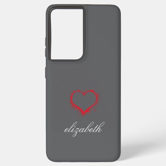 red heart shape colorful background personalized  samsung galaxyケース (裏面)