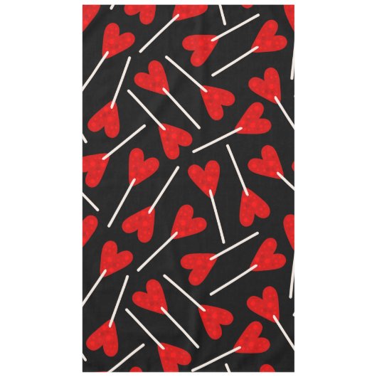 red heart shape lollipop candy テーブルクロス (正面)