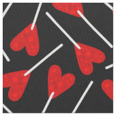 red heart shape lollipop candy ファブリック (クローズアップ)
