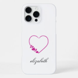 red heart shape withe background personalized  iPhone 16 pro maxケース