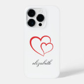 red heart shape withe background personalized  iPhoneケース (裏面)