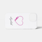 red heart shape withe background personalized  iPhoneケース (裏面横)
