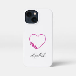 red heart shape withe background personalized  iPhone 13 miniケース