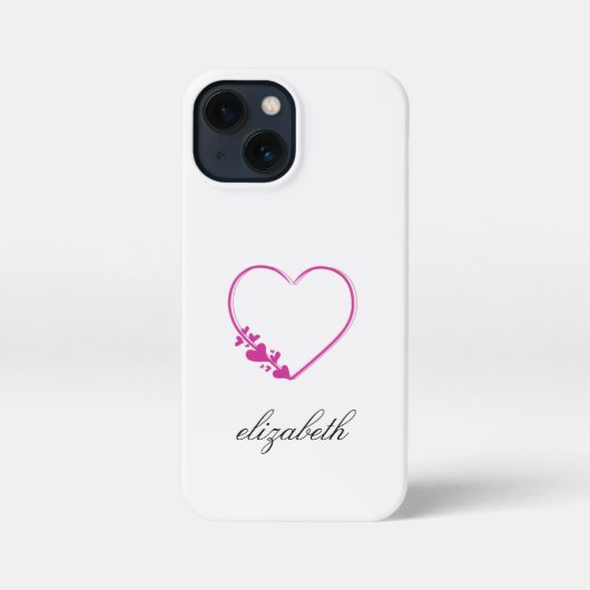 red heart shape withe background personalized  iPhoneケース (裏面)