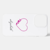 red heart shape withe background personalized  iPhoneケース (裏面横)