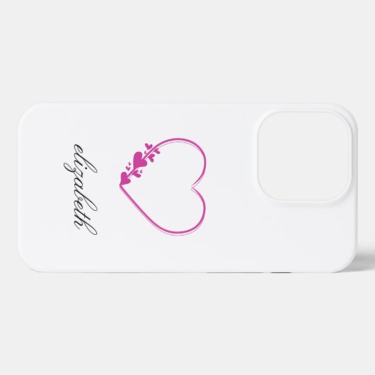 red heart shape withe background personalized  iPhoneケース (裏面横)