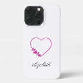 red heart shape withe background personalized  iPhoneケース (裏面)