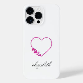 red heart shape withe background personalized  iPhone 14 pro maxケース