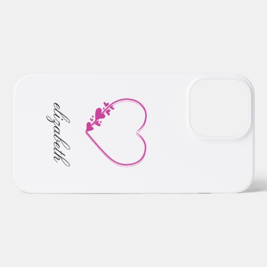 red heart shape withe background personalized  iPhoneケース (裏面横)