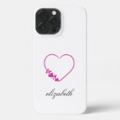 red heart shape withe background personalized  iPhoneケース (裏面)