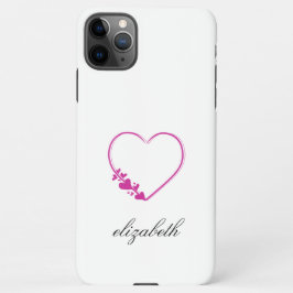 red heart shape withe background personalized  iPhone 11Pro maxケース