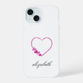 red heart shape withe background personalized  iPhone 15ケース (裏面)