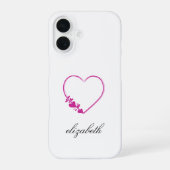 red heart shape withe background personalized  iPhone 16ケース (裏面)