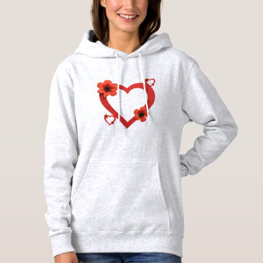 Red Heart T-Shirt ,Minimalist & Modern Design パーカ (正面)