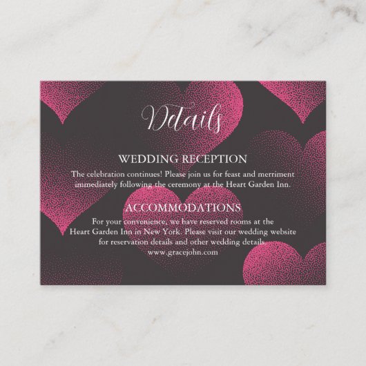 Red Heart Theme Wedding Details Enclosure Cards エンクロージャーカード (正面)
