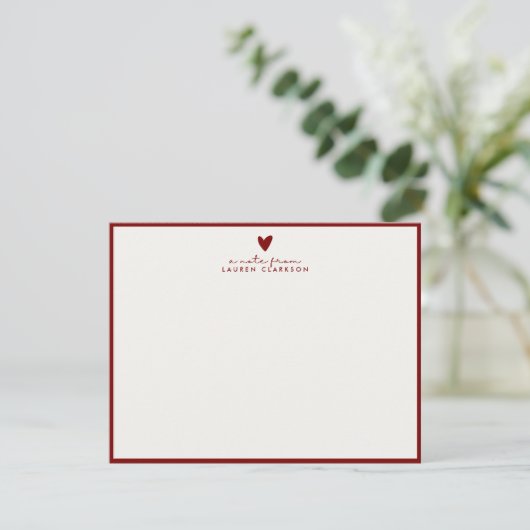 Red Heart Valentine’s Day Note Card 招待状 (スタンド正面)
