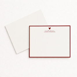 Red Heart Valentine’s Day Note Card 招待状