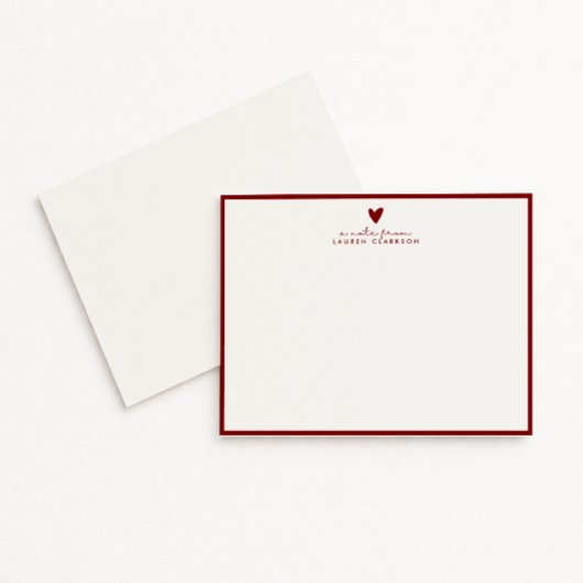 Red Heart Valentine’s Day Note Card 招待状