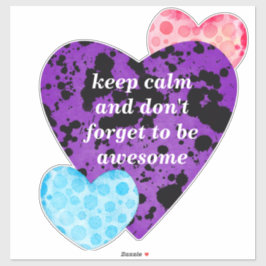 Red heart vibrant red love シール