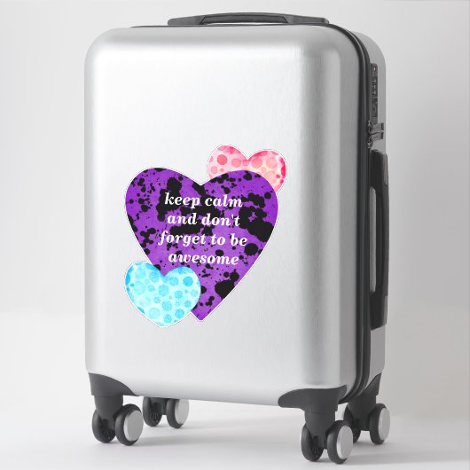 Red heart vibrant red love シール (スーツケース)