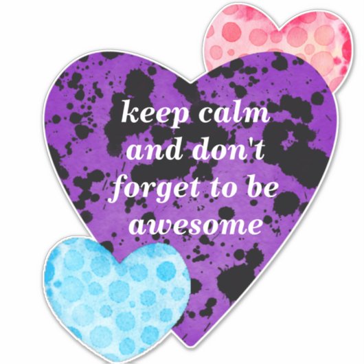 Red heart vibrant red love シール (正面)