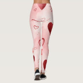 Red Heart Watercolor Seamless Pattern レギンス (裏面)