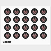 Red Heart Wedding Envelope Sticker Labels Seal ラウンドシール (シート)