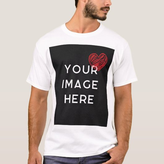 Red heart with personalize image tシャツ (正面)