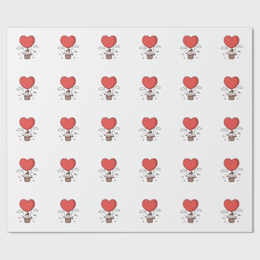 Red Heart Wrapping Paper – Romantic Valentine’s Gi ラッピングペーパー (フラット)