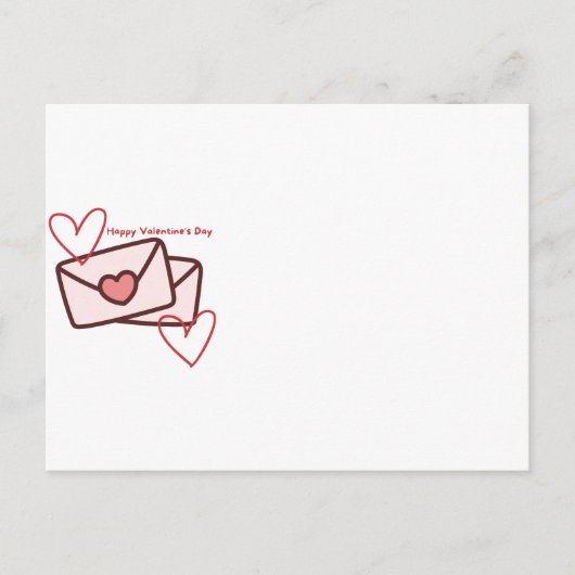 Red Hearth Happy Valentine's Day ポストカード (正面)