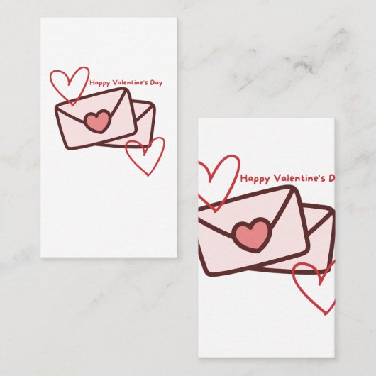 Red Hearth Happy Valentine's Day 名刺 (正面/裏面)