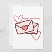 Red Hearth Happy Valentine's Day 招待状 (正面)