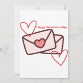 Red Hearth Happy Valentine's Day 招待状 (裏面)