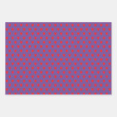 Red Hearts Abstract Hand Drawn Boho Style Pattern ラッピングペーパーシート (正面3)