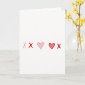 Red Hearts And Xs Love Card カード (黄色い花)