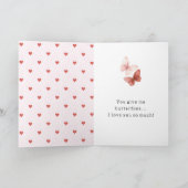 Red Hearts Butterflies Love カード (内部)