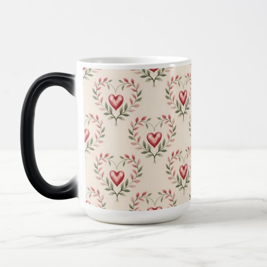 Red Hearts Cream Morphing Mug モーフィングマグカップ (左)
