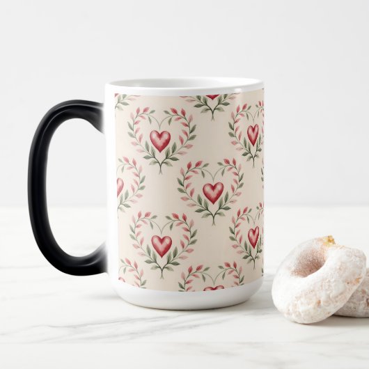 Red Hearts Cream Morphing Mug モーフィングマグカップ (ドーナツ)