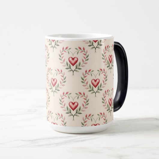 Red Hearts Cream Morphing Mug モーフィングマグカップ (正面右)