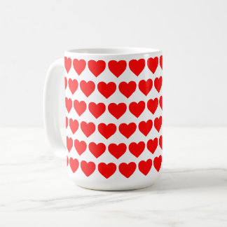 Red Hearts design pattern valentine love コーヒーマグカップ
