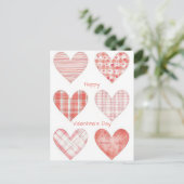 Red Hearts Design Valentine`s Day Card  ポストカード (スタンド正面)