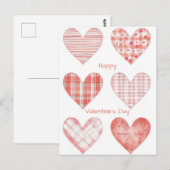 Red Hearts Design Valentine`s Day Card  ポストカード (正面/裏面)