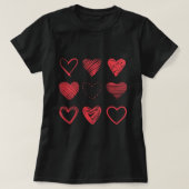 Red Hearts, Doodles of love, Valentine's Day. Tシャツ (デザイン正面)
