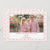 Red Hearts Happy Valentine's Day Photo Card シーズンカード (正面/裏面)