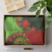 Red Hearts Lime Green Modern Abstract Fractal Art 薄葉紙 (ギフト)